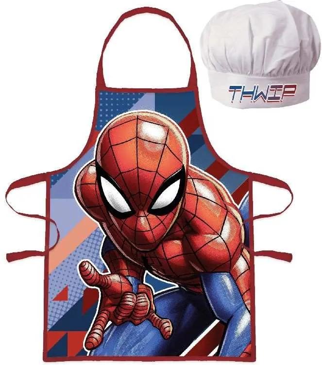 Detská zástera s kuchárskou čiapkou Spiderman