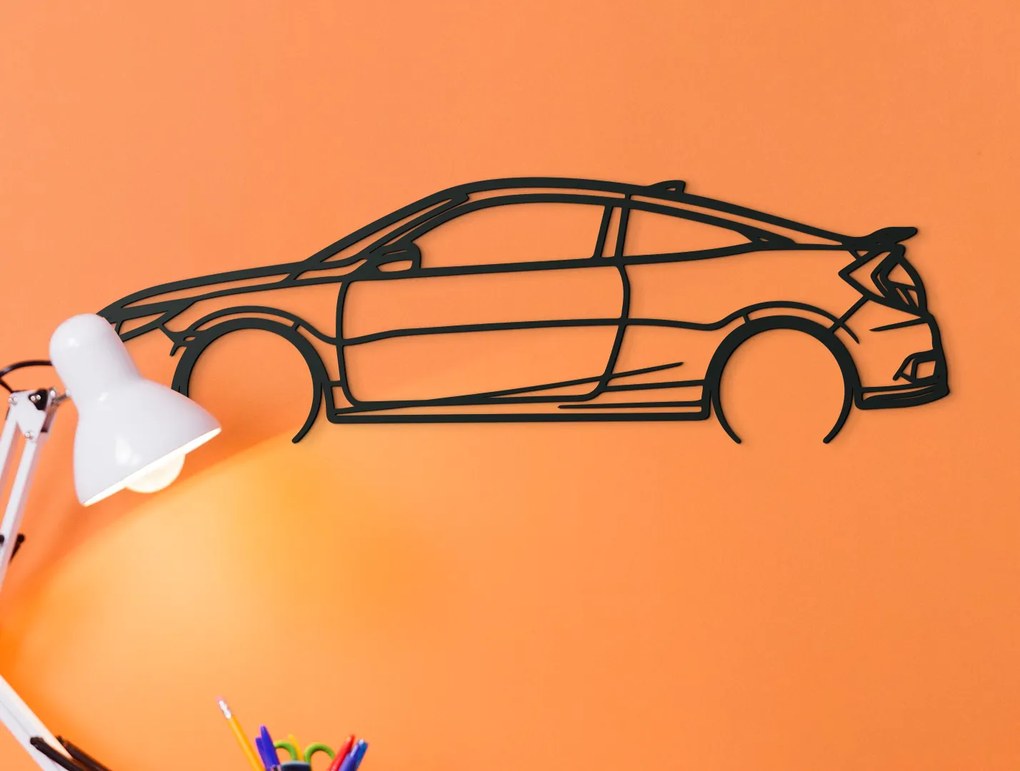drevko Drevený obraz auta Honda 19 Civic si Rozmer obrazu: 26 x 86 cm, Farba dekorácie: Čierna