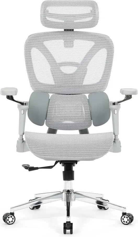Kancelárska ergonomická stolička PORTE II — sieťovina, sivá