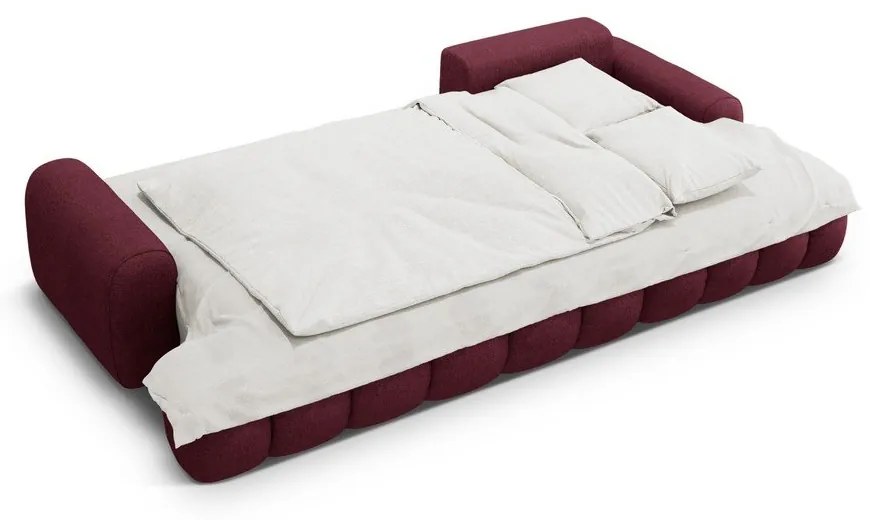 Vínovočervená rozkladacia/s úložným priestorom rohová pohovka (pravý roh/s leňoškou) Linz – Cosmopolitan Design