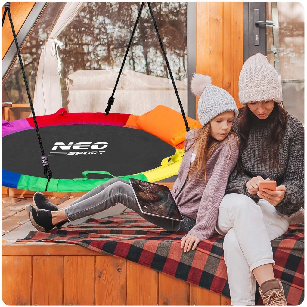 Neo-Sport Swingo XXL pestrofarebná hojdačka bocianie hniezdo 110 cm
