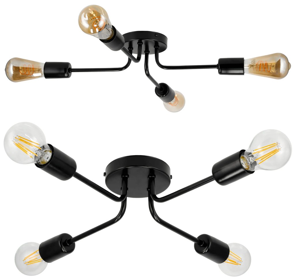 BERGE LED stropná lampa 4xE27 LOFT