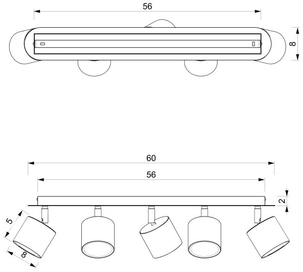 Bodové svietidlo DIXIE 5xGX53/11W/230V ružová