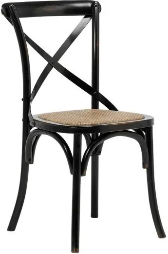 Štýlová jedálenská stolička Nikeesha, antická čierna