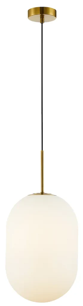 Závesné svietidlo Alias, 1x biele sklenené tienidlo, (fi 24cm), g