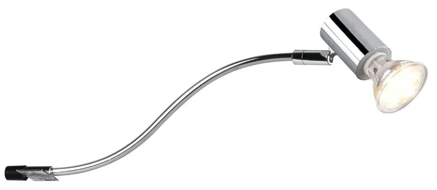 Nástenné svietidlo v lesklej striebornej farbe (dĺžka 34 cm) Giada - Trio