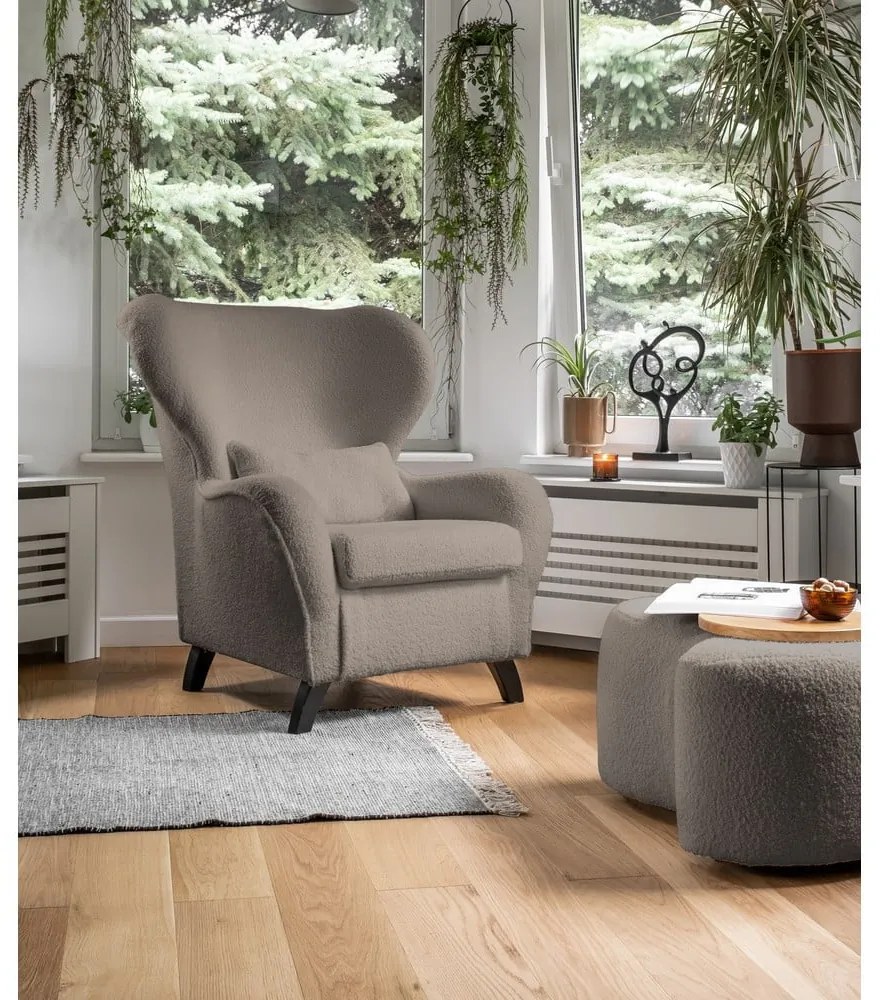 Hnedé kreslo ušiak Miuform Miuf