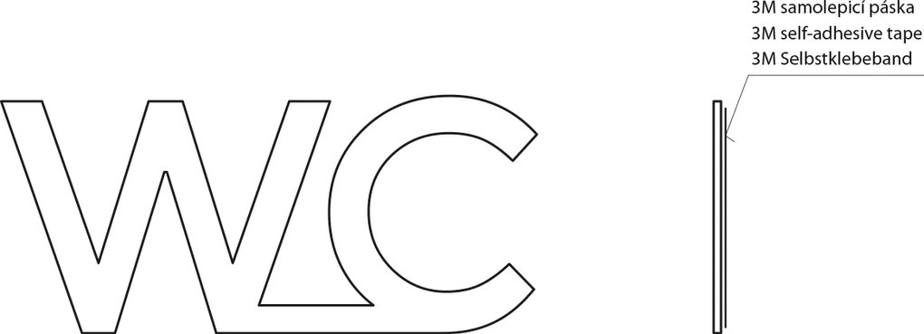 Sapho Sapho, Ceduľa "Toaleta", 80x35x2mm, nerez mat, XP129