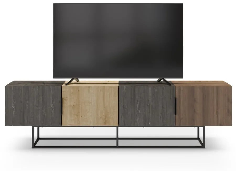 TV stolík v dekore duba v prírodnej farbe 200x55 cm Titan – Marckeric