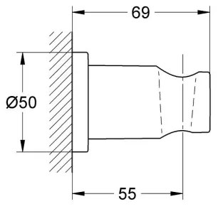 GROHE 27074AL0 - Nástenný držiak sprchy RAINSHOWER grafit