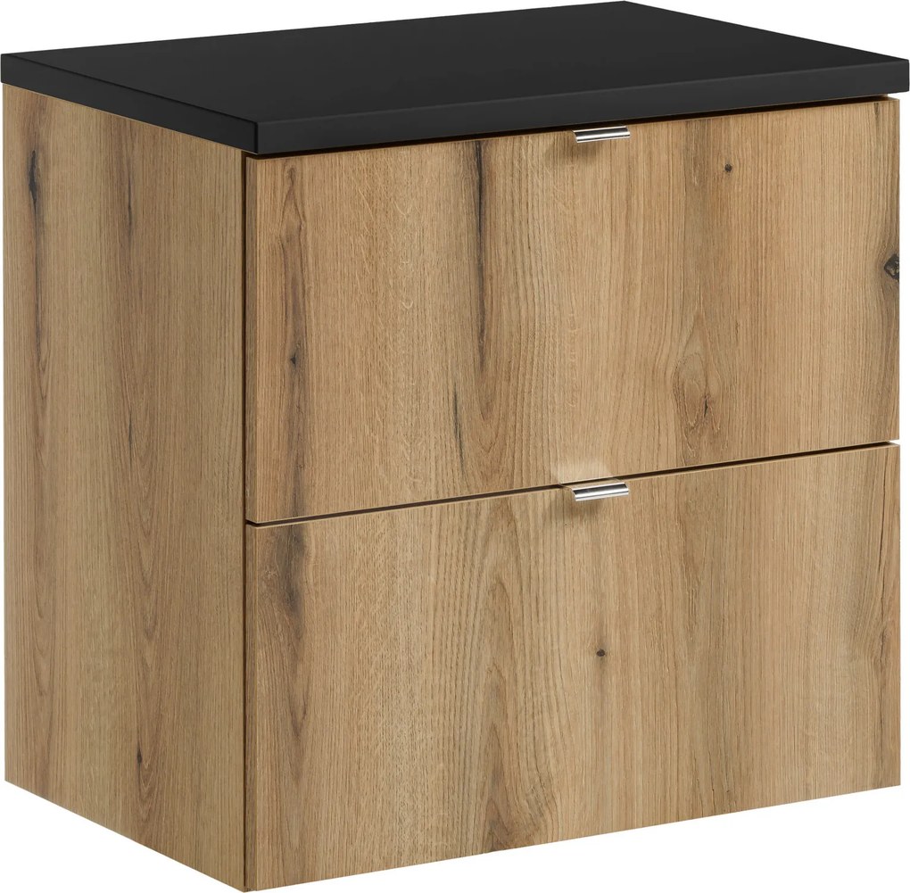 Comad Kúpeľňová skrinka pod doskové umývadlo Nova Oak 60 dub coast evoke/čierna