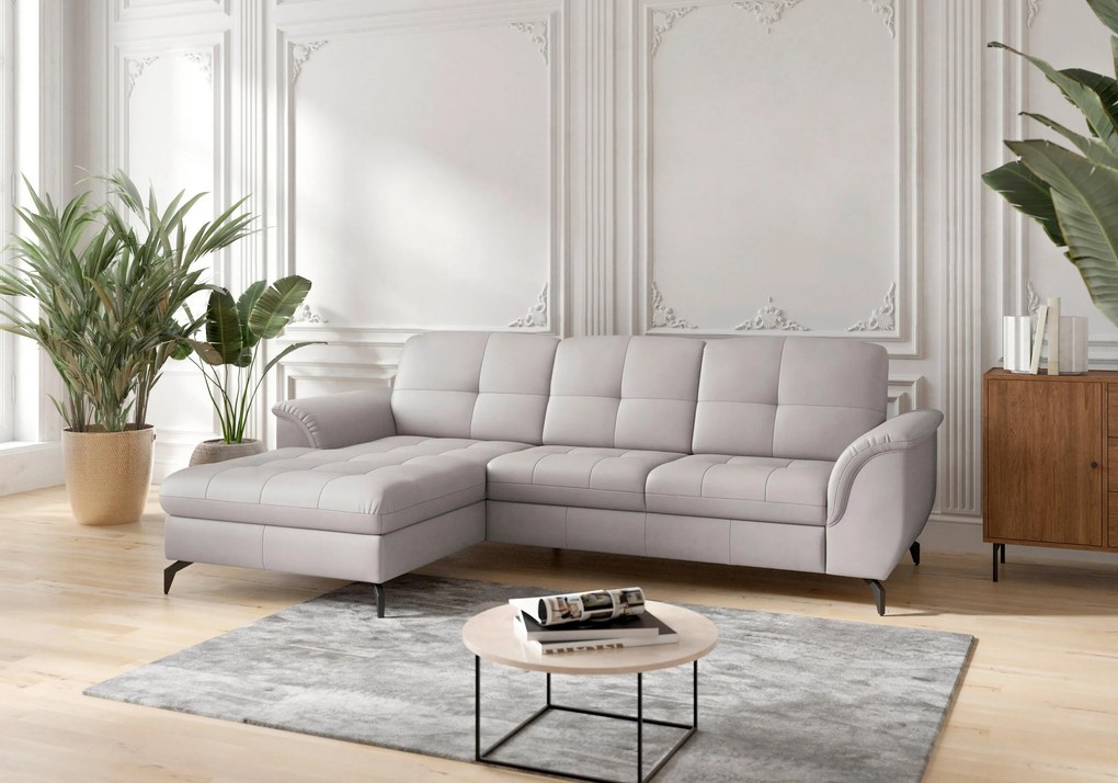 XXXLutz ROHOVÁ SEDAČKA, textil, koža, svetlosivá Sit & More - Sedačky - 000144016338