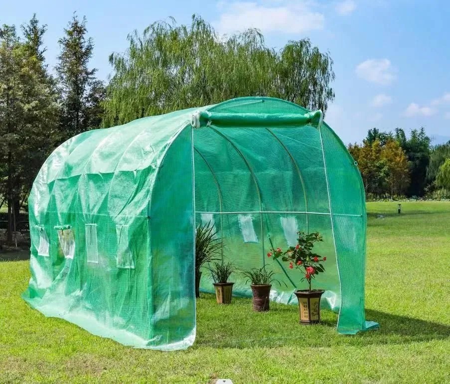 Bauerkraft Fóliový skleník 4x2x2 m 8 m² kovový rám UV fólia 2 vchody