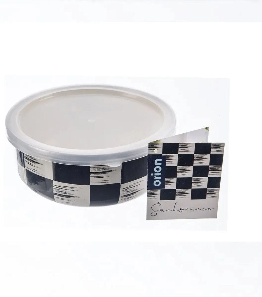 Miska smalt ŠACHOVNICA Lem+UH viečko pr. 15,5 cm