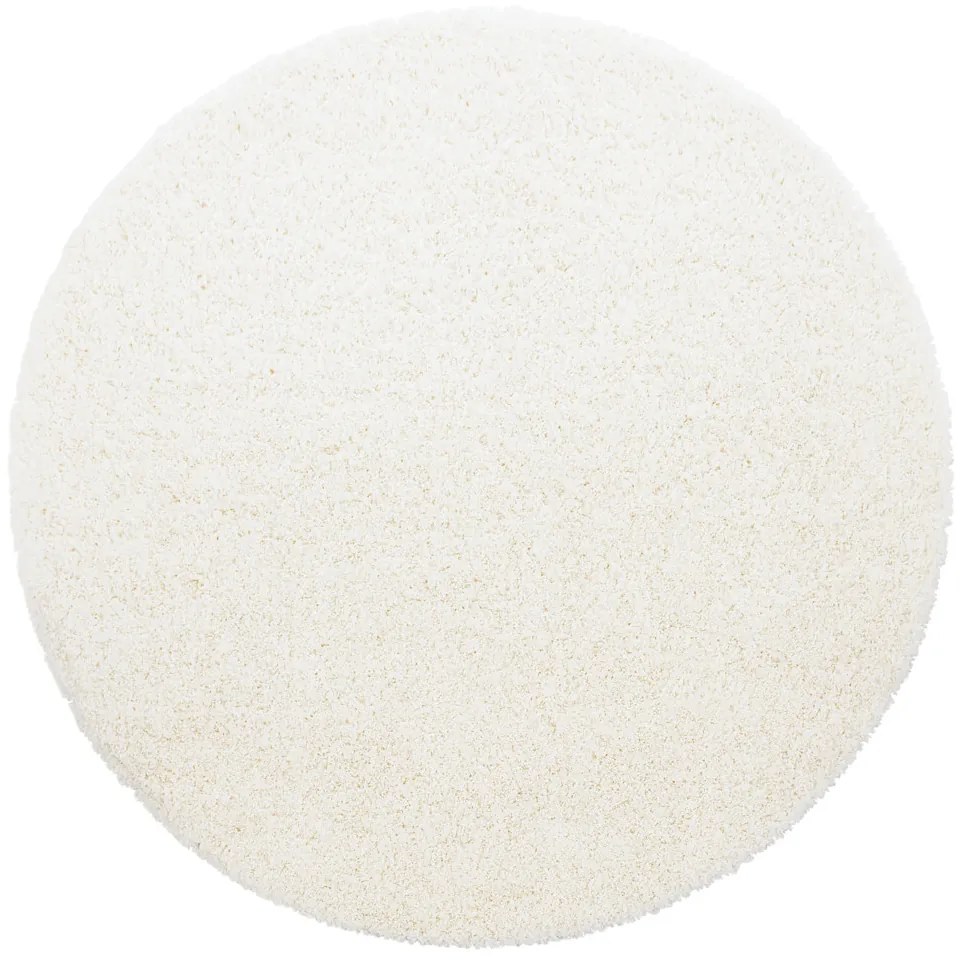 Ayyildiz, Kusový koberec Life Shaggy 1500 cream kruh, 80x80 (priemer) kruh, biela, obývacia izba