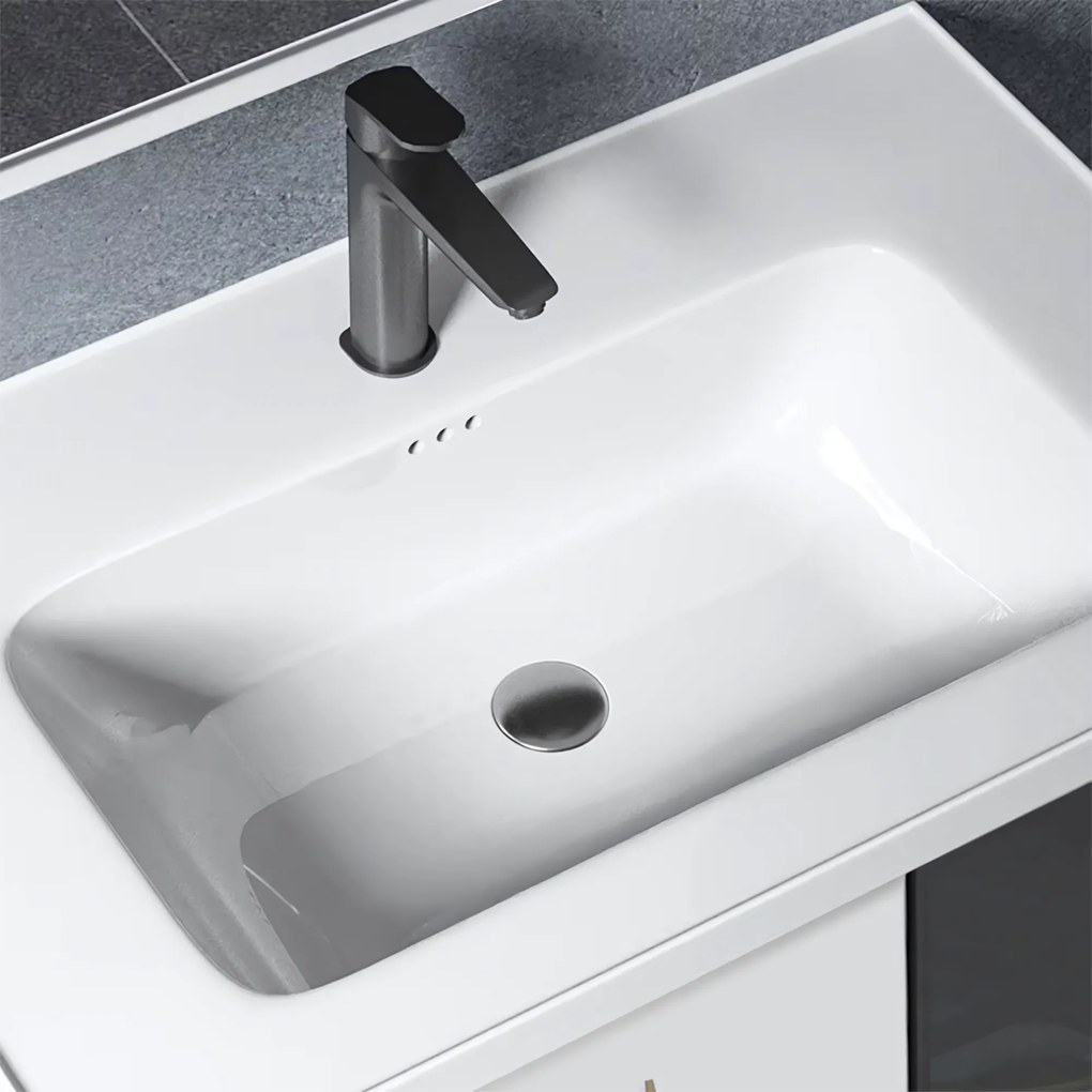 Rea Paris, súprava kúpeľňového nábytku s umývadlom 60cm, biela, REA-M0001