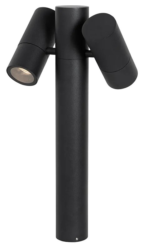 Stojaca vonkajšia lampa čierna 50 cm 2-svetlá nastaviteľná - Duo