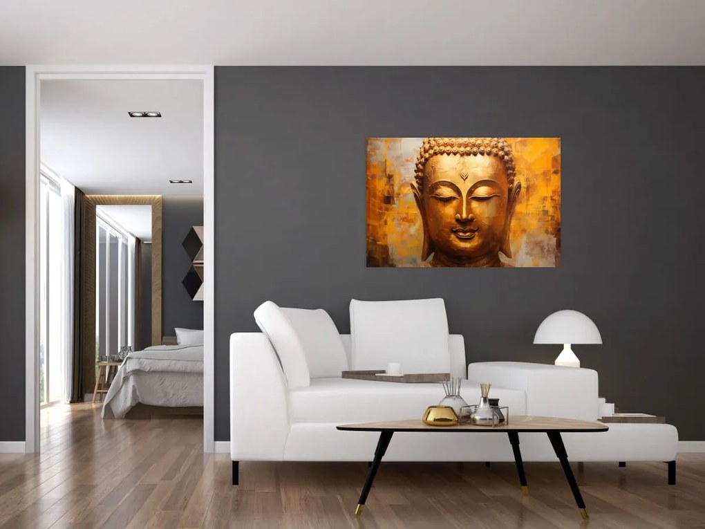 Obraz - Budha, olejomaľba (90x60 cm)