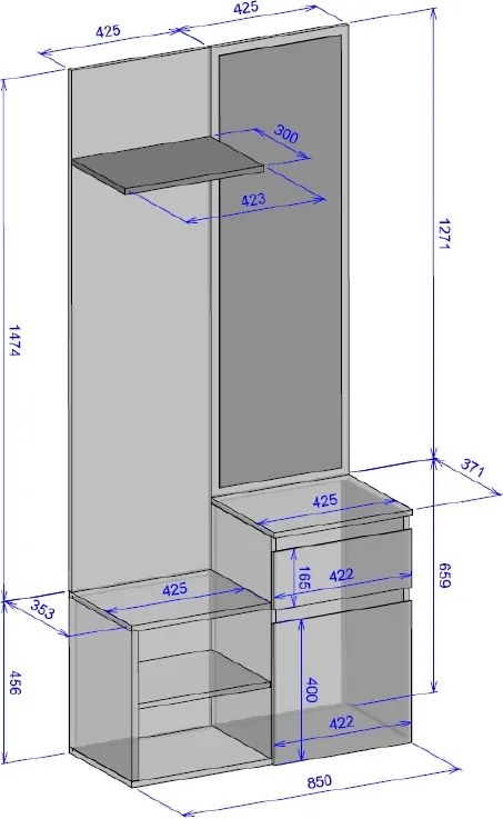 Predsieňová stena Image, biela