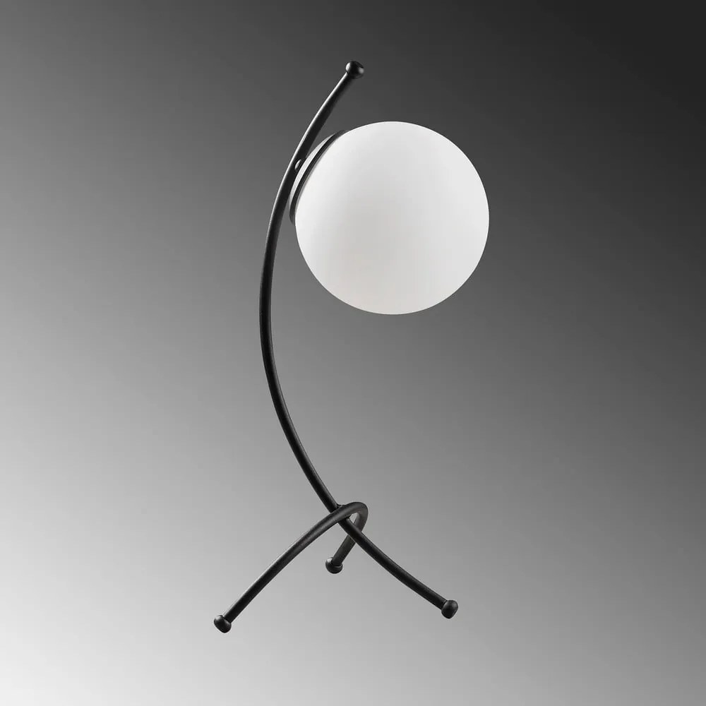 Čierno-biela stolová lampa so skleneným tienidlom (výška 43 cm) Yay – Opviq lights