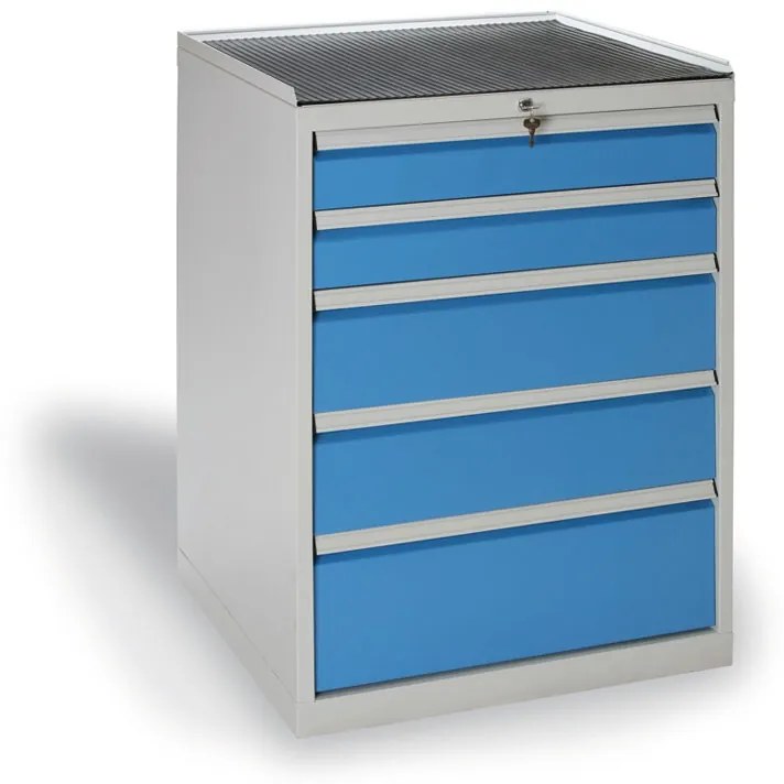 Zásuvková dielenská skriňa na náradie KOVOS, 5 zásuviek, 720 x 700 x 1030 mm