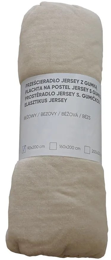 Prestieradlo Jersey s gumičkou béžové 200x220 cm
