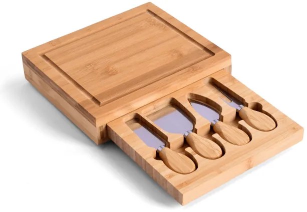 Servírovacia doska WARNA s príborom, bambusová