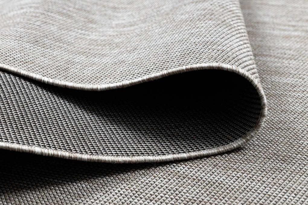 Šnúrkový koberec SIZAL FLOORLUX 20580, hladký strieborno/ čierny