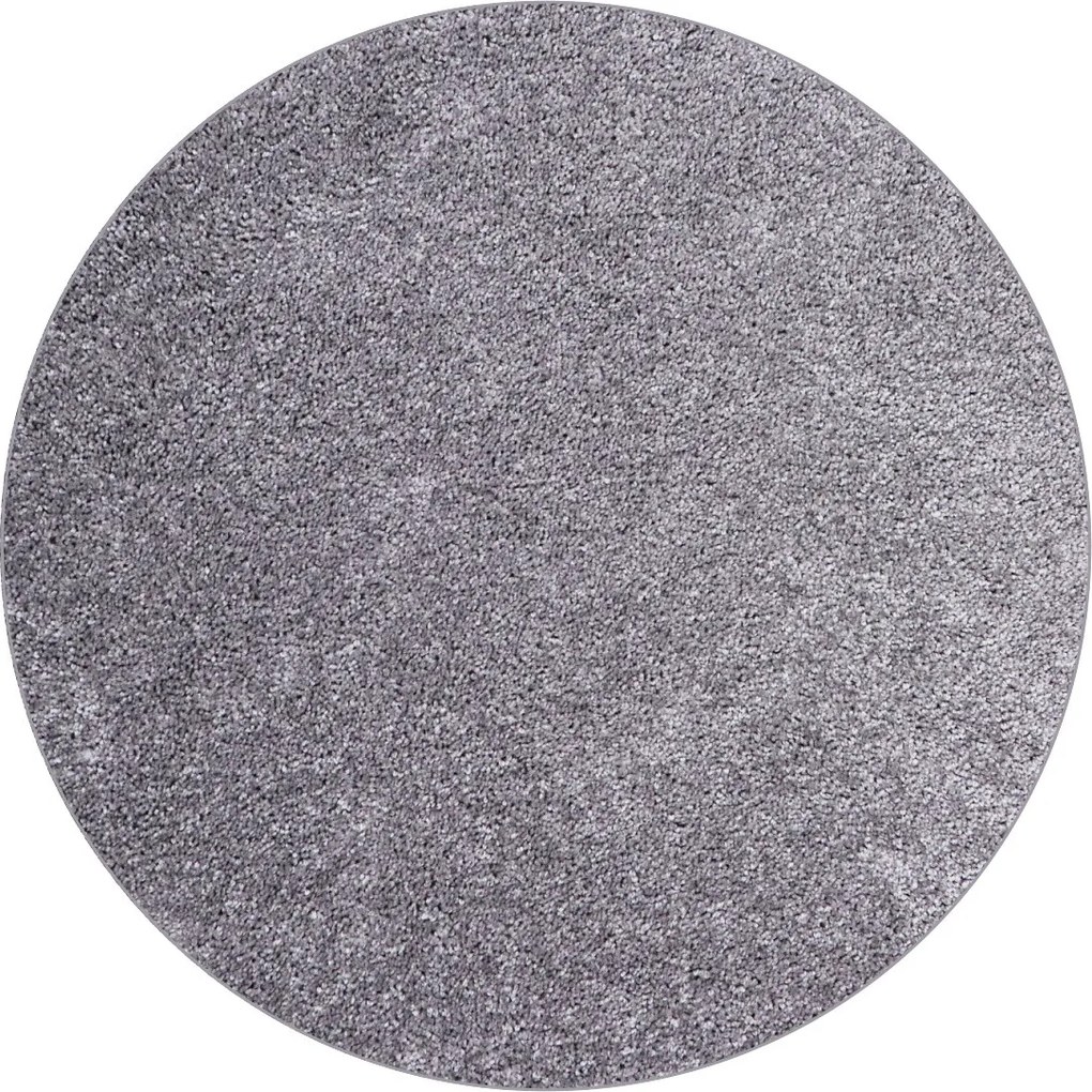 Kusový koberec Velur Ultra strieborný kruh, 400x400 (priemer) kruh, šedá, obývacia izba, AladinWorld Expres