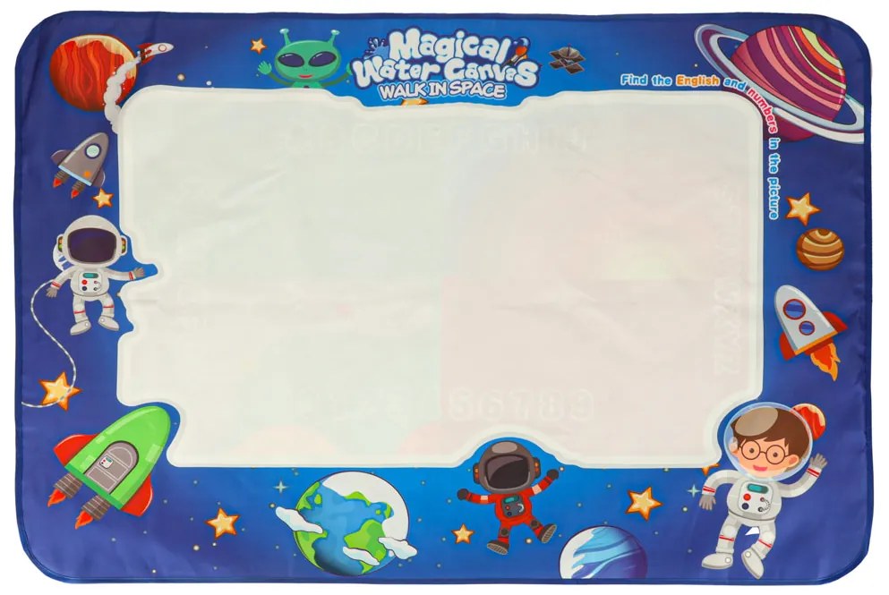 KIK Podložka na maľovanie vodou pre deti 3+ – vesmírna súprava 120×90 cm, bez neporiadku