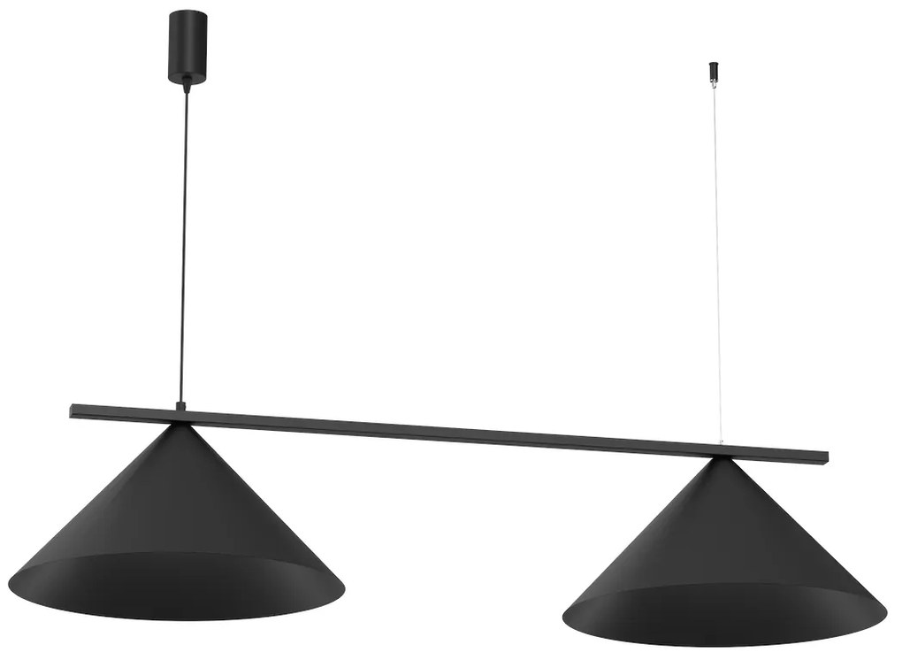 Závesné svietidlo Capital, 2x čierne kovové tienidlo, (fi 46cm), b