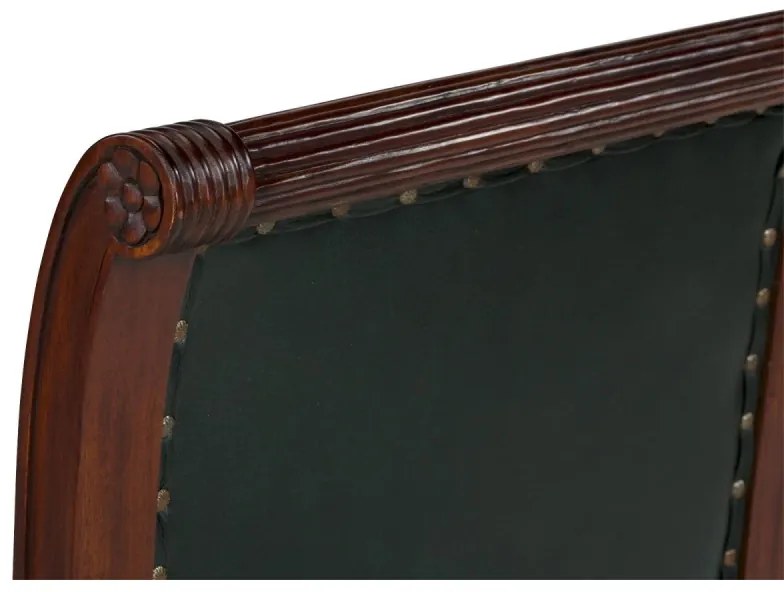 furniture-nabytek.cz - Masívne kancelárske kreslo Cambridge z pravej kože, mahagónové, lakované, zelené