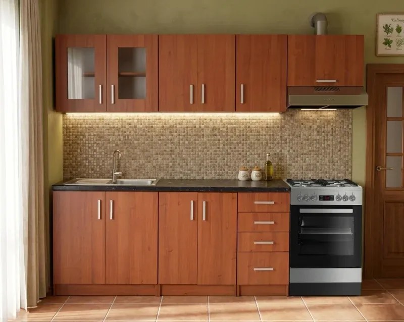 Kuchynská linka Monika 180/240, dub sonoma