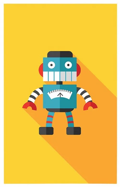 Plagát veselý robot - 30x45 silver