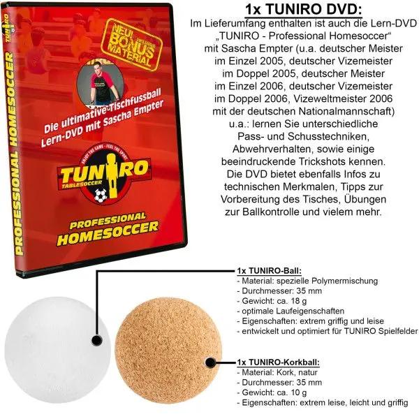 TUNIRO BASIC Stolný futbal, 75 kg, čierno - biely