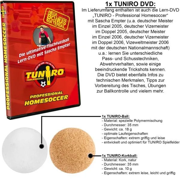 TUNIRO BASIC Stolný futbal, 75 kg, čiernobiely M92193
