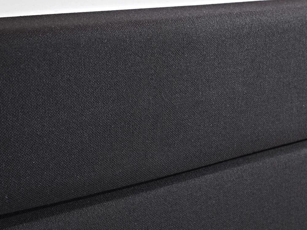 Čierna kožená kontinentálna posteľ 180 x 200 PRESIDENT Beliani