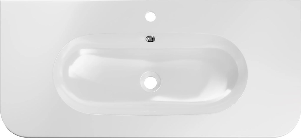 Comad Nábytkové umývadlo z konglomerátu PURE WHITE GLOSS, 100x46 cm, biela lesklá