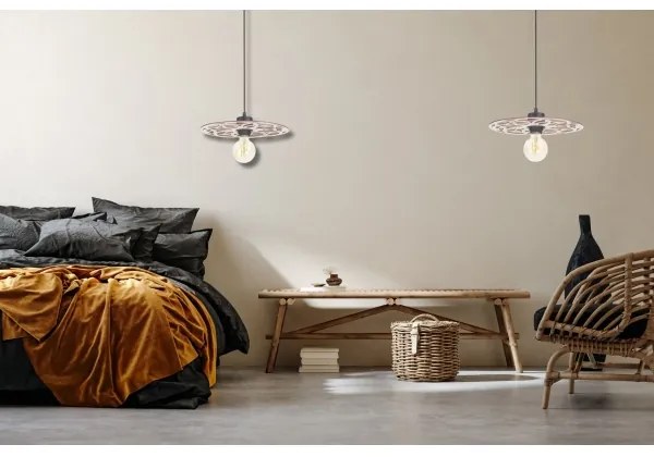 Luster na lanku FALCO 1xE27/60W/230V pr. 30 cm béžová