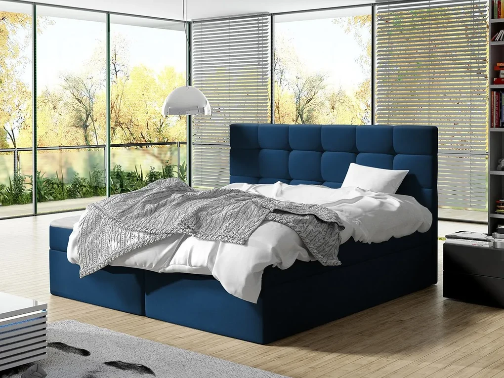 Kontinentálna posteľ Cinema, Dostupné poťahy: ekokoža Soft 017 (biela), Rozmer postele: 160x200
