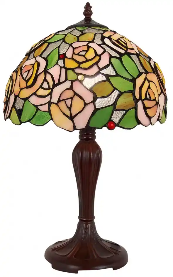 Tiffany vitráž lampa 50*Ø32 PINK ROSE | BIANO