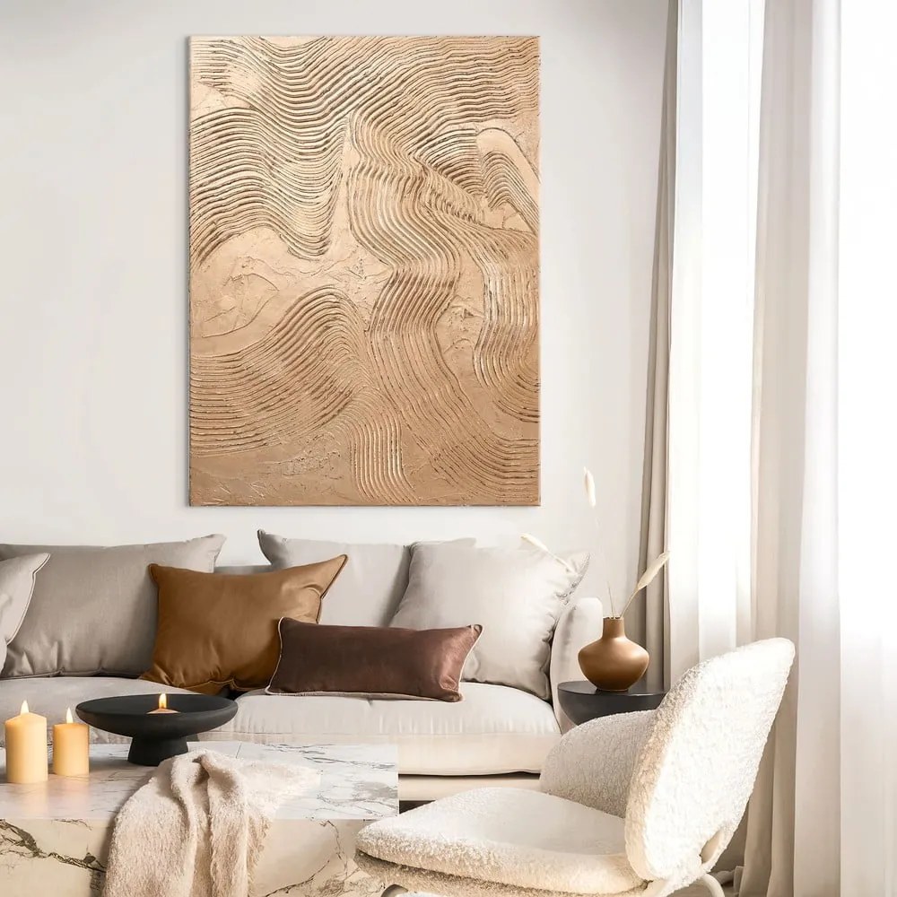 Ručne maľovaný obraz 88x118 cm Metallic Brown – Malerifabrikken