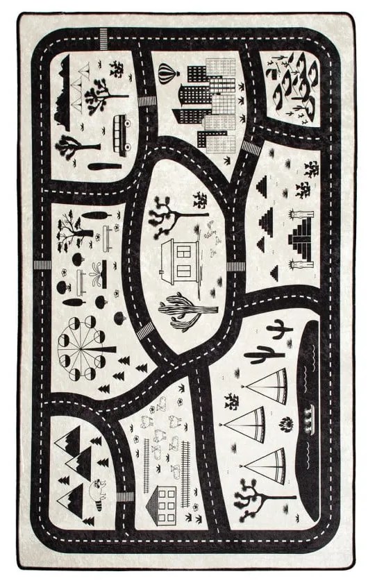 Detský koberec Black City, 140 × 190 cm