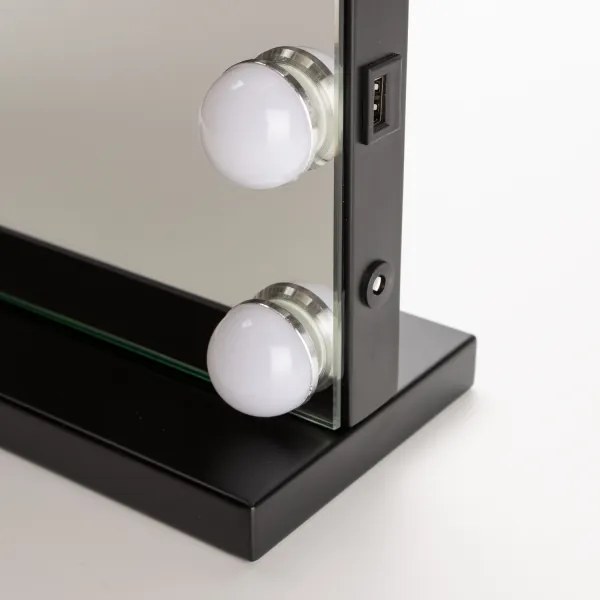 BRILAGI - LED Stmievateľné zrkadlo na líčenie HOLLYWOOD LED/15W/230V CCT + USB čierna