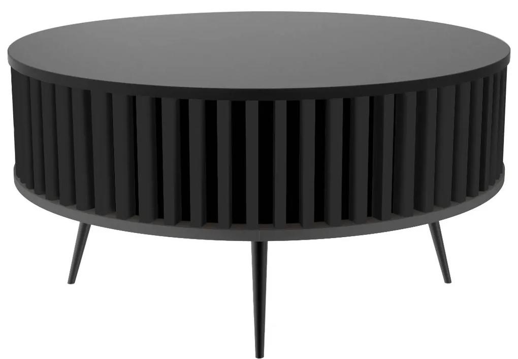 Okrúhly konferenčný stolík ELIOT s lamelami čierna