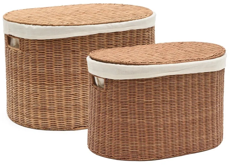 Ratanové košíky v súprave 2 ks 50x36x32 cm Indali – Kave Home