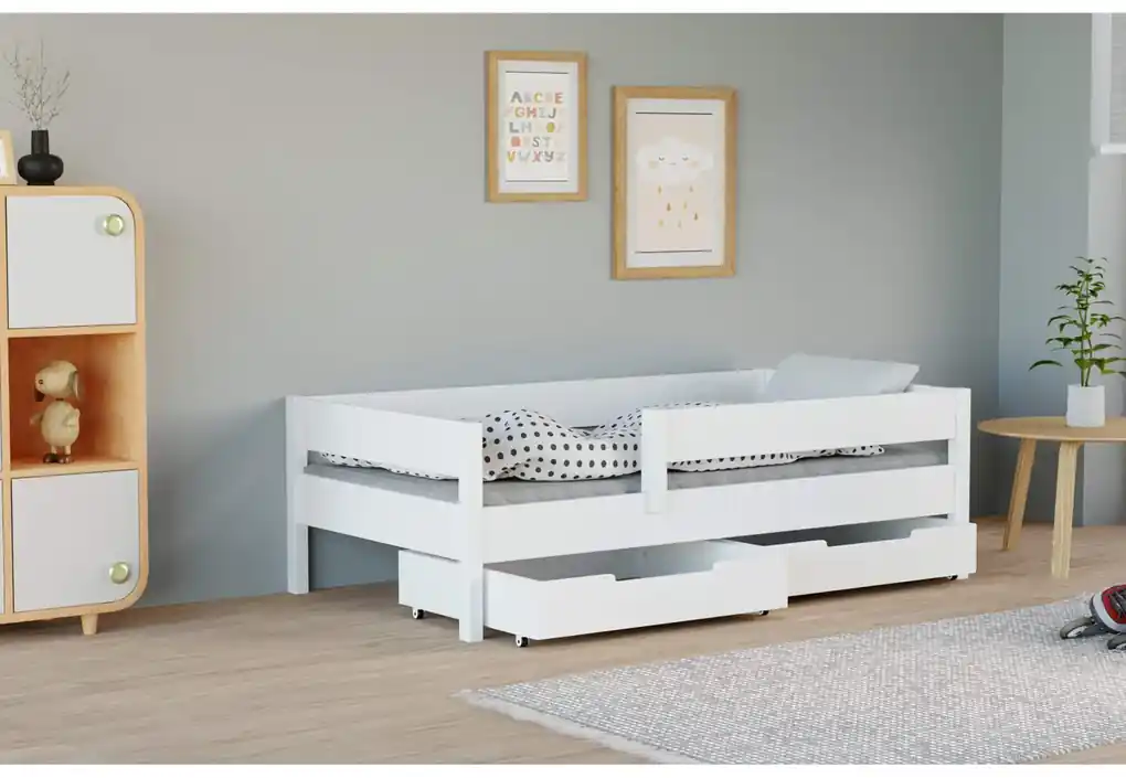 LU Detská posteľ so zábranou Mix - biela Rozmer: 200x90 | BIANO