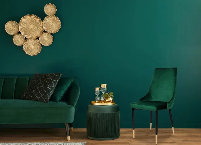 Jedálenská stolička VERMONT zamatová, tmavozelená