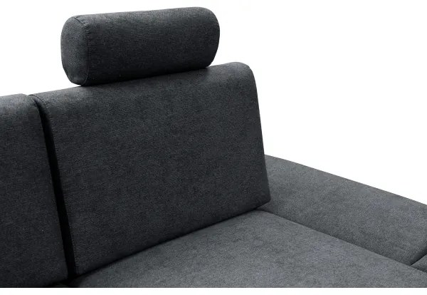 Rozkladacia rohová čalúnená sedacia súprava s úložným priestorom v tvare L AVESTA pravá antracit