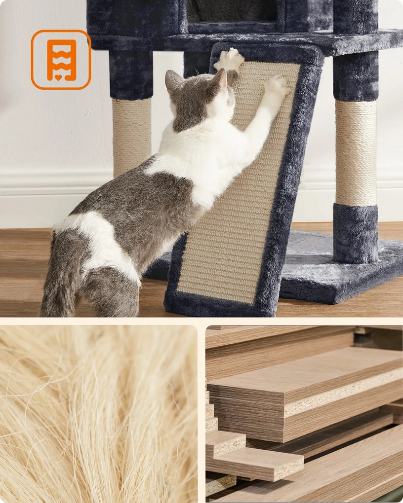 Mačacie stromové škrabadlo TIGER, sivo-béžové
